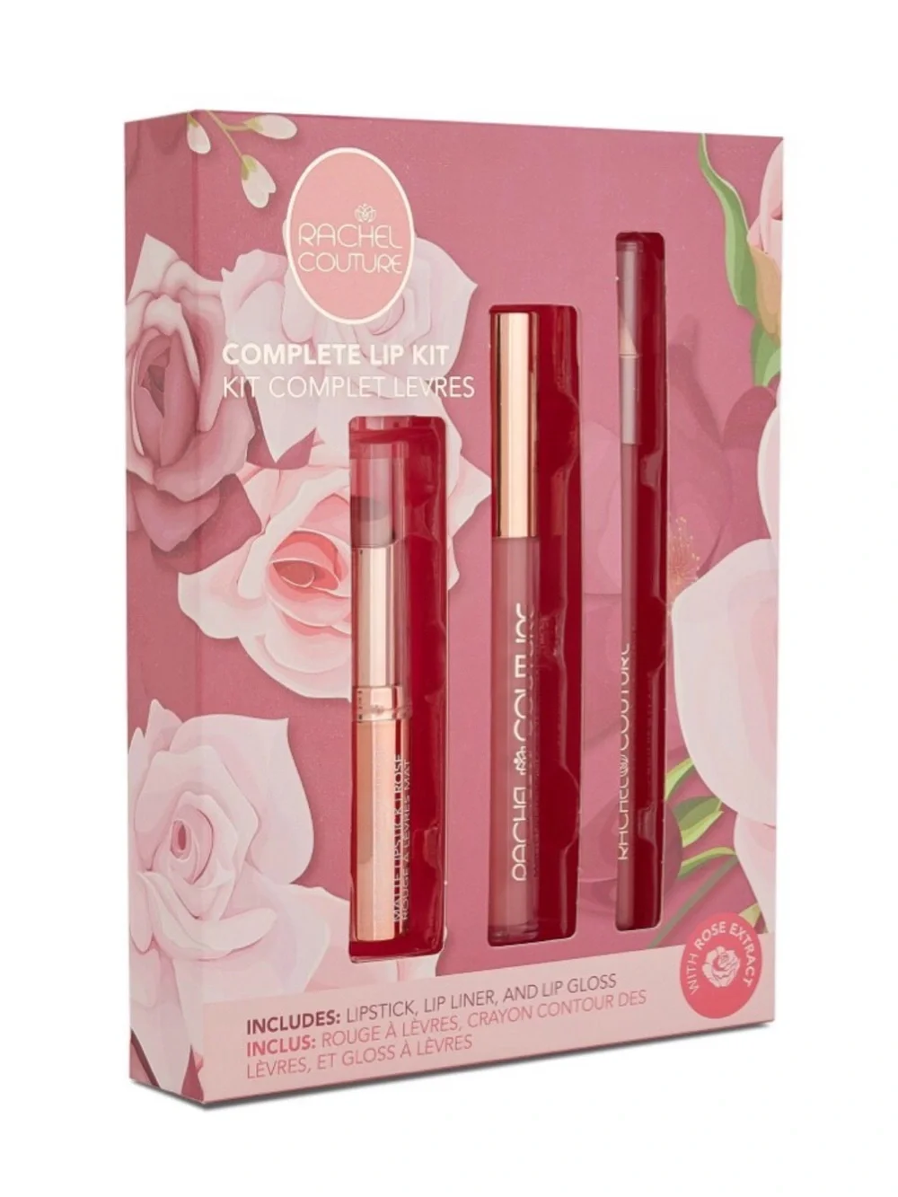 NIB Rachel Couture Complete Lip Kit - Rose